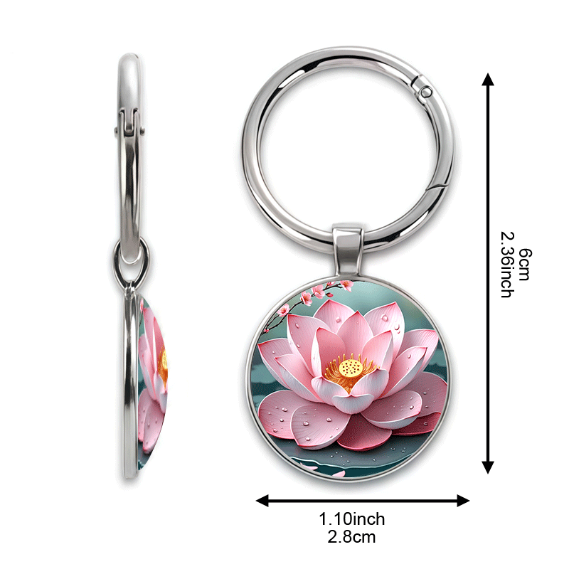 Zen Lotus Theme Keychain